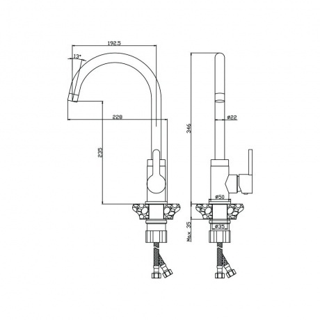 Смеситель OLIVE'S для кухни TORRES (17430TR) - фото 6