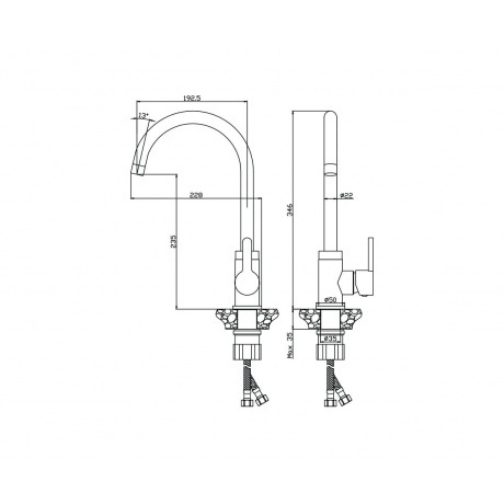 Смеситель OLIVE'S для кухни TORRES (17430TRB) - фото 8