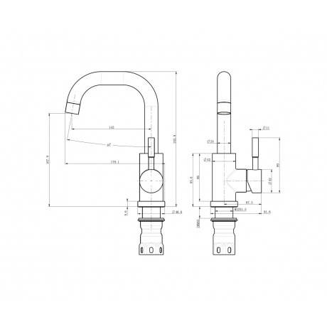 Смеситель OLIVE'S для кухни BALEAR (13105BLB) - фото 6