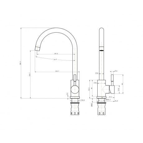 Смеситель OLIVE'S для кухни BALEAR (13435-1BLB) - фото 2