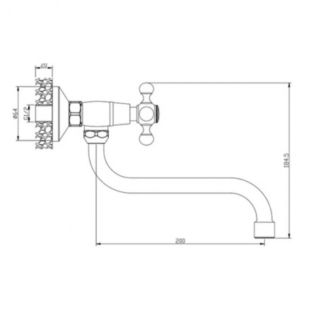 Смеситель OLIVE'S для кухни настенный GIRONA (01410GR) - фото 2