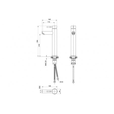 Смеситель OLIVE'S для накладной раковины BALEAR (13133BL) - фото 2