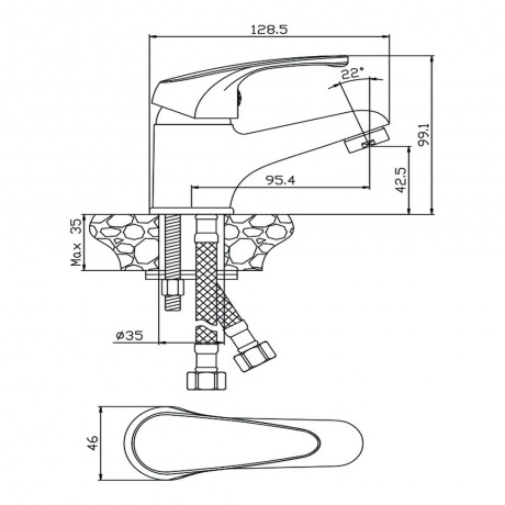 Смеситель OLIVE'S для раковины AVILA (02100AV) - фото 3