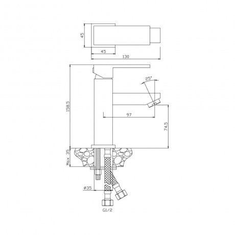 Смеситель OLIVE'S для раковины GRANADA (05100GN) - фото 2