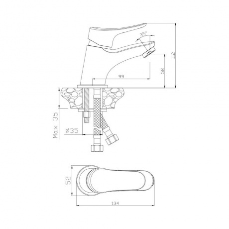 Смеситель OLIVE'S для раковины ARRIBA (09100AR) - фото 2