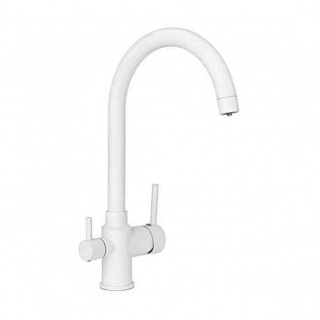 

Смеситель Славен для кухни с высоким изливом, с подключением фильтра, белый Город (СЛ-ОД-Д74)