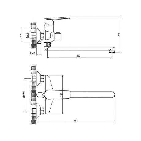 Смеситель ESKO для ванны Lagos (LG 31) - фото 2