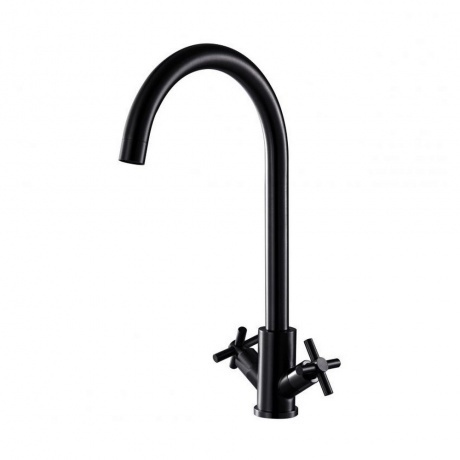 Смеситель FASHUN для кухни двухручковый чёрный (A54028-7)