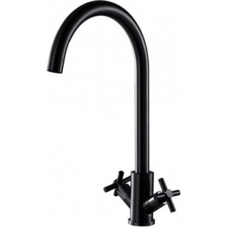 Смеситель FASHUN для кухни двухручковый чёрный (A54028-7)