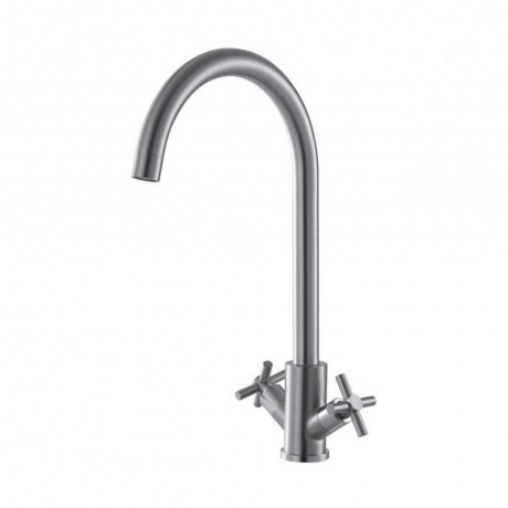 Смеситель FASHUN для кухни двухручковый сатин (A54028)