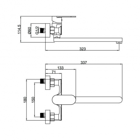 Смеситель FASHUN настенный для умывальника/мойки
золото (A4685-35) - фото 2