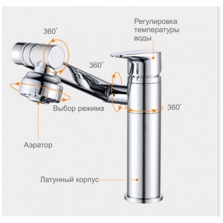 Смеситель FASHUN для кухни/умывальника белый (A4017-8) - фото 3