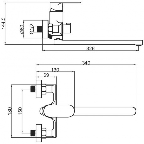 Смеситель FASHUN для ванны и душа золото (A2285-35) - фото 3