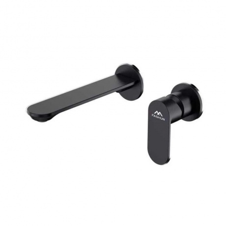 Смеситель FASHUN встраиваемый с изливом чёрный (A1185-7) - фото 1