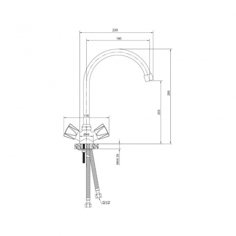 Смеситель OLIVE'S для кухни CATALONA (23430CT) - фото 2