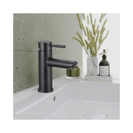 Смеситель OLIVE'S для раковины нержавеющая сталь черный BALEAR (13100BLB) - фото 3