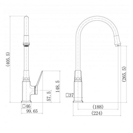 Смеситель FASHUN для кухни (A4186-7) - фото 2