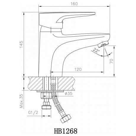 Смеситель для раковины с гигиеническим душем Haiba (HB1268) - фото 2