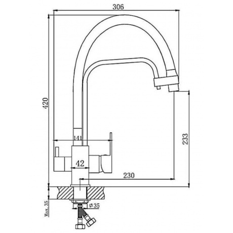Смеситель для кухни Haiba (HB76615-7) - фото 2