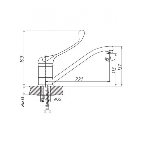 Смеситель для кухни с хирургической ручкой Haiba (HB4254) - фото 2