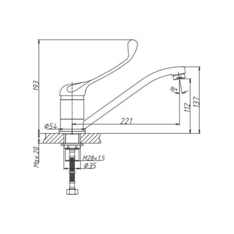 Смеситель для кухни с хирургической ручкой Haiba (HB4954) - фото 2