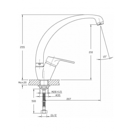 Смеситель для кухни Haiba (HB4116-2) - фото 2