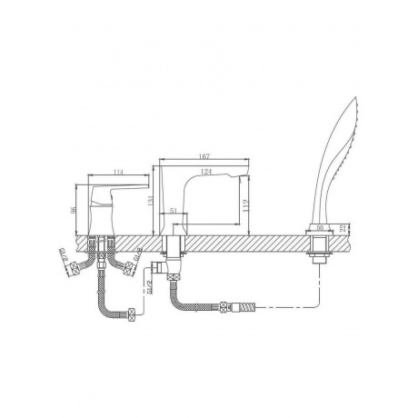 Смеситель на борт ванны Haiba (HB80804) - фото 2
