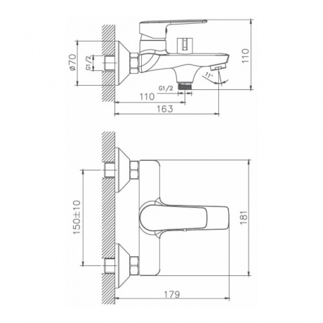 Смеситель для ванны Haiba (HB60563) - фото 2
