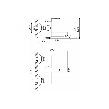 Смеситель для ванны Haiba (HB60801) - фото 16