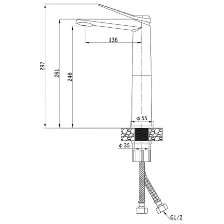 Смеситель для раковины ESKO &quot;Shanghai Gold&quot;   высокий, (SHA25Gold) - фото 2