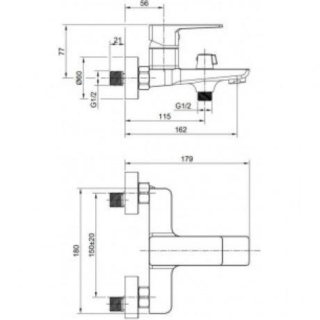 Смеситель для ванны NAVARRA (25201NR) - фото 2