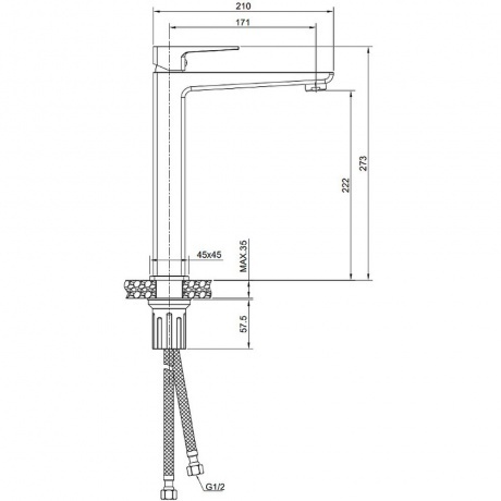 Смеситель для накладной раковины NAVARRA (25134NR) - фото 2