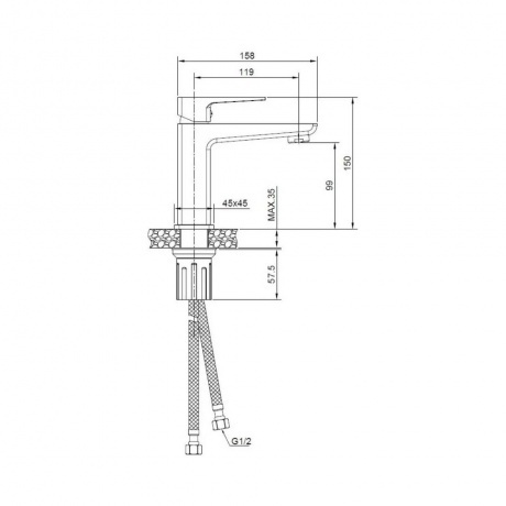 Смеситель для раковины NAVARRA (25100NRGM) - фото 2