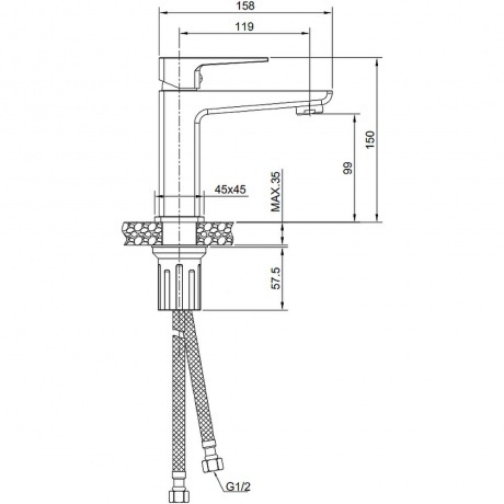 Смеситель для раковины с поворотным изливом NAVARRA (25100NR) - фото 2