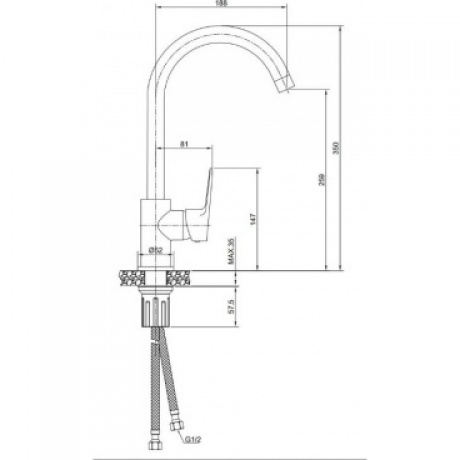 Смеситель для кухни TIESO (26430TSB) - фото 2