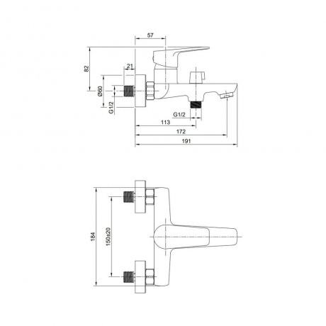 Смеситель для ванны TIESO (26201TS) - фото 3