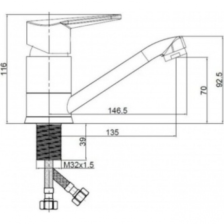 Смеситель VODA для кухни Breeze (BZ15) - фото 2