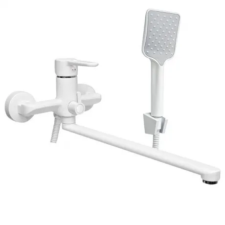 Смеситель для ванны Славен универсальный, одноручный, белый, (СЛ...