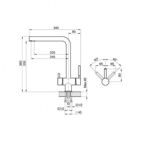 Смеситель для кухни GRANULA (7011, СТАЛЬ САТИН) - фото 3