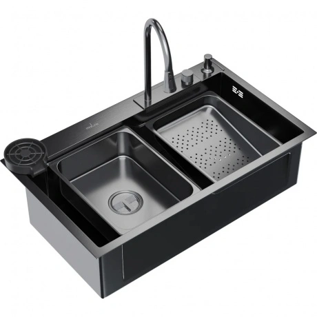 Кухонная мойка 75х46  вып 3 1/2  MIXLINE PRO 21,5см с сиф.ч.граф...