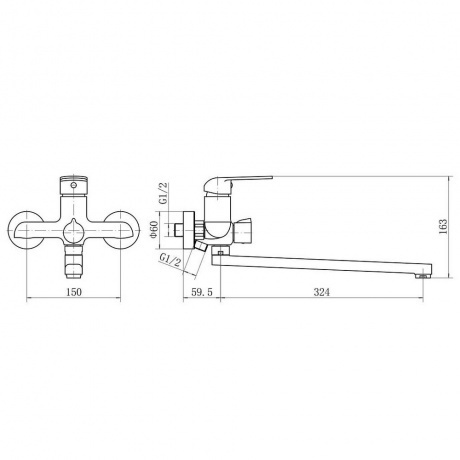 Смеситель для ванны и душа PLStart (PD22082) - фото 2