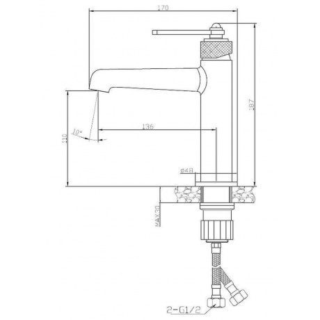 Смеситель для раковины ESKO &quot;Bangkok Black&quot; (BG26B) - фото 2