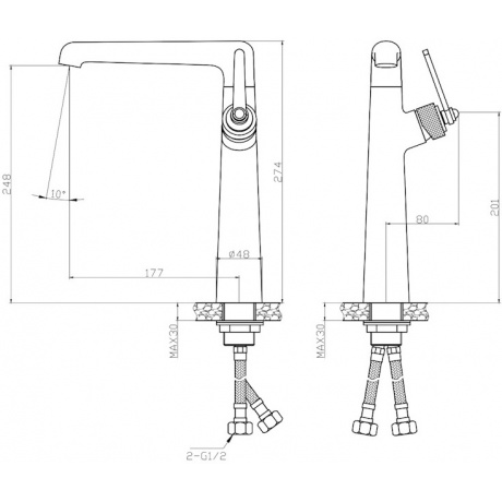 Смеситель для раковины ESKO &quot;Bangkok Gun metal&quot; (BG25GM) - фото 2