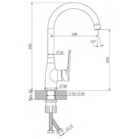 Смеситель для кухни ESKO "Lagos Black" (LG519B) - фото 2