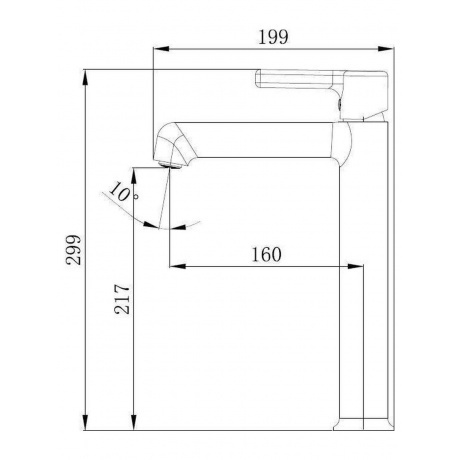 Смеситель для раковины VODA "Column Black" (CLM25B) - фото 2