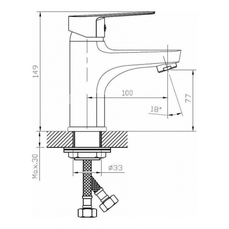 Смеситель для раковины VODA &quot;Hill&quot; (HI 26) - фото 2