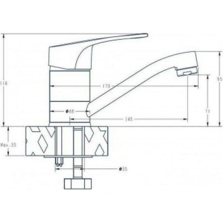 Смеситель для кухни VODA "Lucky" (LY 15) - фото 2