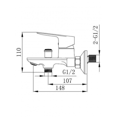 Смеситель для ванны VODA "Shore" без аксессуаров (SHR54) - фото 2