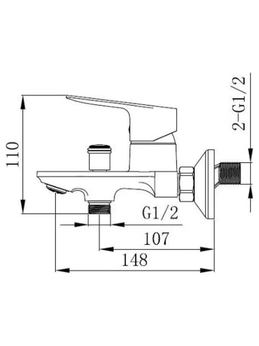 Смеситель для ванны VODA "Shore" без аксессуаров (SHR54) - фото 2