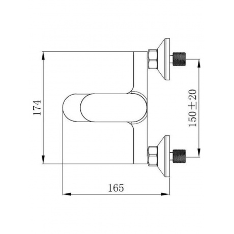 Смеситель для ванны VODA "Shore" без аксессуаров (SHR54) - фото 3